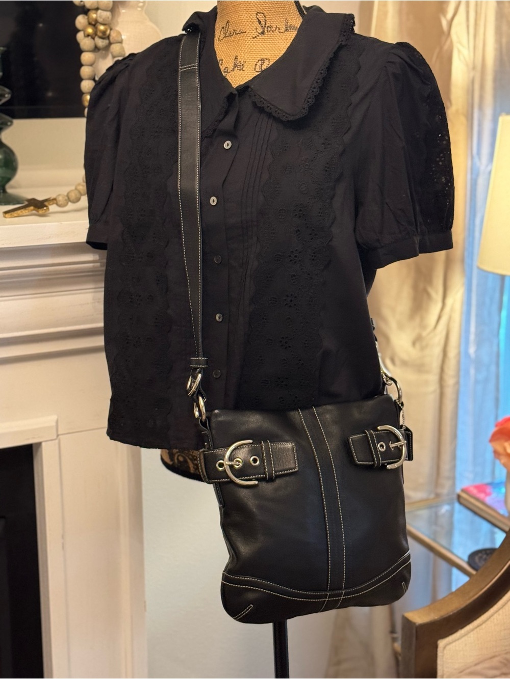 🖤 COACH Y2K VINTAGE SOHO BLACK LEATHER BUCKLE BAG. - Picture 13 of 14
